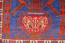 Carica l'immagine nel visualizzatore di Gallery, Genuine, Original Pure Wool Rug Rustic Handmad Carpet CM 124x90
