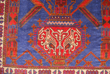 Carica l&#39;immagine nel visualizzatore di Gallery, Genuine, Original Pure Wool Rug Rustic Handmad Carpet CM 124x90
