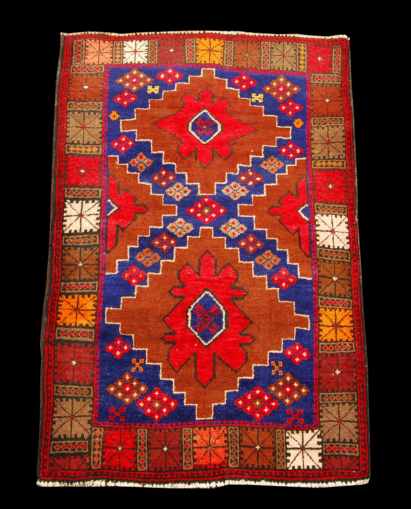 Genuine, Original Pure Wool Rug Rustic Handmad Carpet CM 140x93