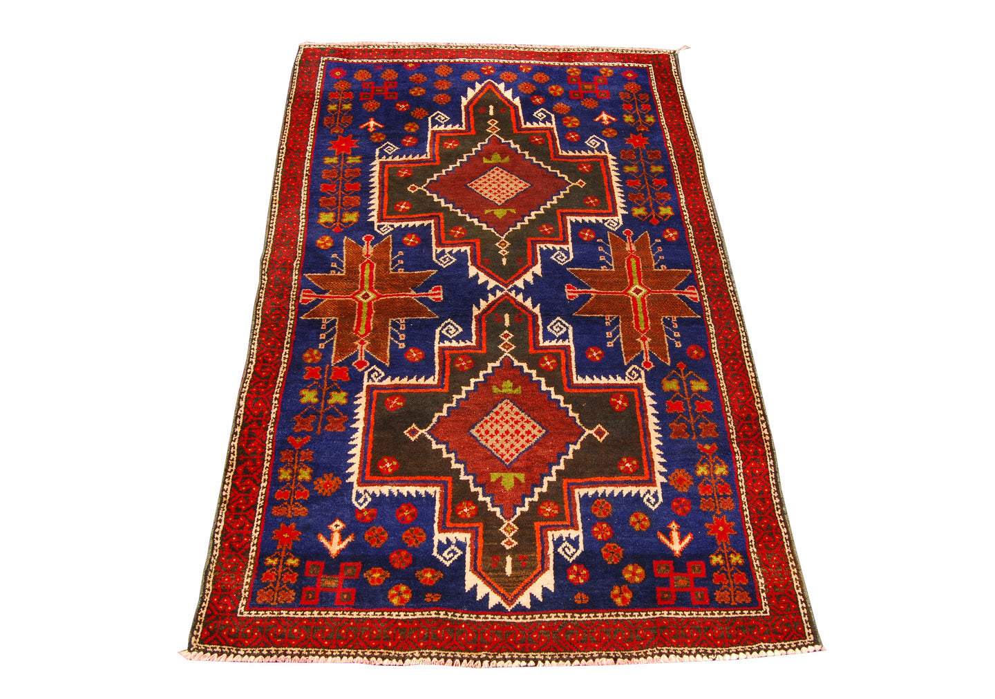 Genuine, Original Pure Wool Rug Rustic Handmad Carpet CM 142x85