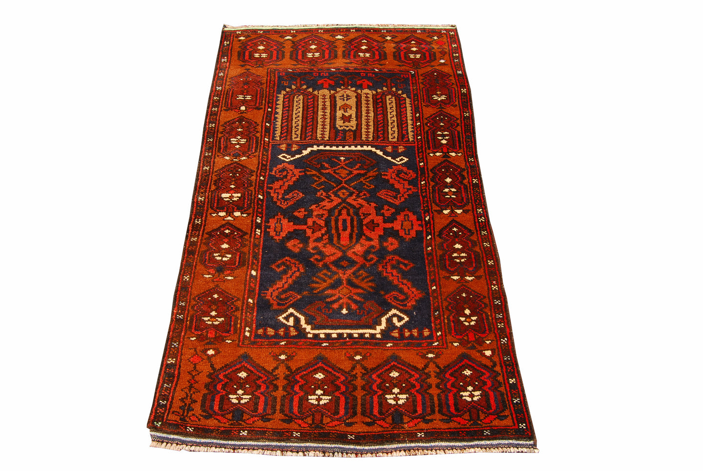 Genuine, Original Pure Wool Rug Rustic Handmad Carpet CM 137x74
