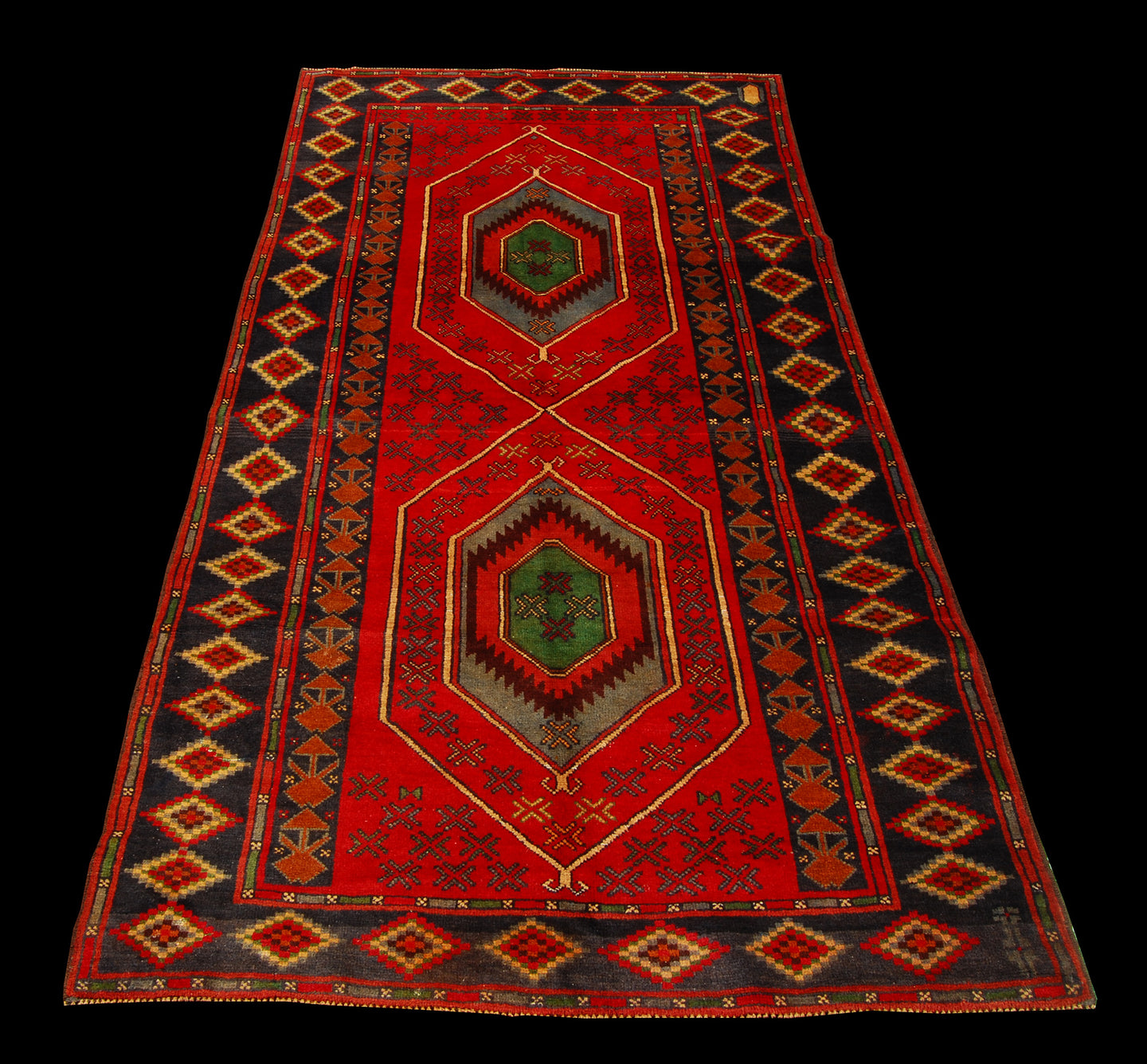 Genuine, Original Pure Wool Rug Rustic Handmad Carpet CM 203x106