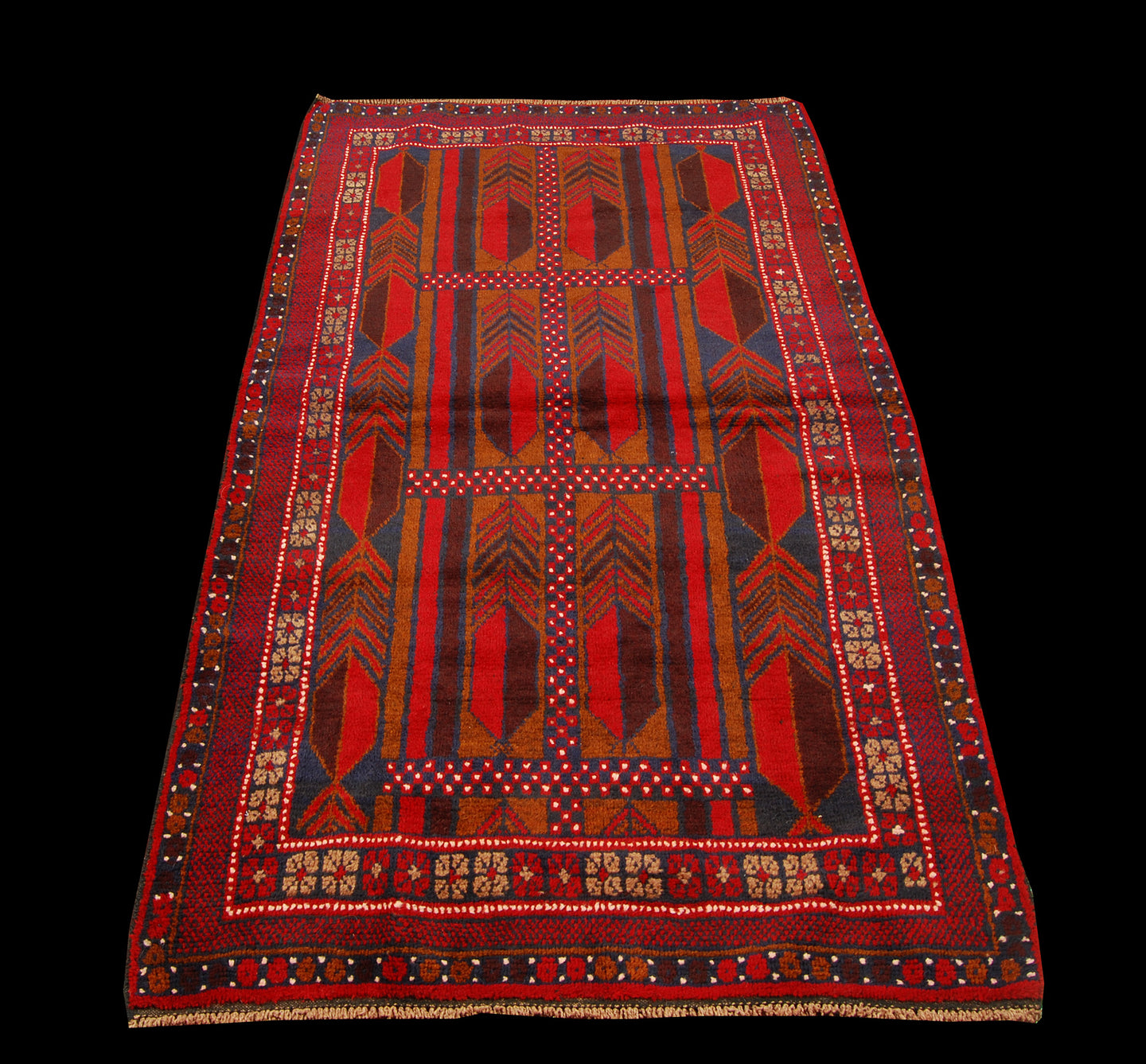 Genuine, Original Pure Wool Rug Rustic Handmad Carpet CM 190x100