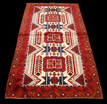 Load image into Gallery viewer, Genuine, Original Pure Wool Rug Rustic Handmad Carpet CM 189x106
