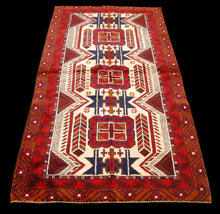 Lade das Bild in den Galerie-Viewer, Genuine, Original Pure Wool Rug Rustic Handmad Carpet CM 189x106

