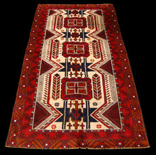 Lade das Bild in den Galerie-Viewer, Genuine, Original Pure Wool Rug Rustic Handmad Carpet CM 189x106
