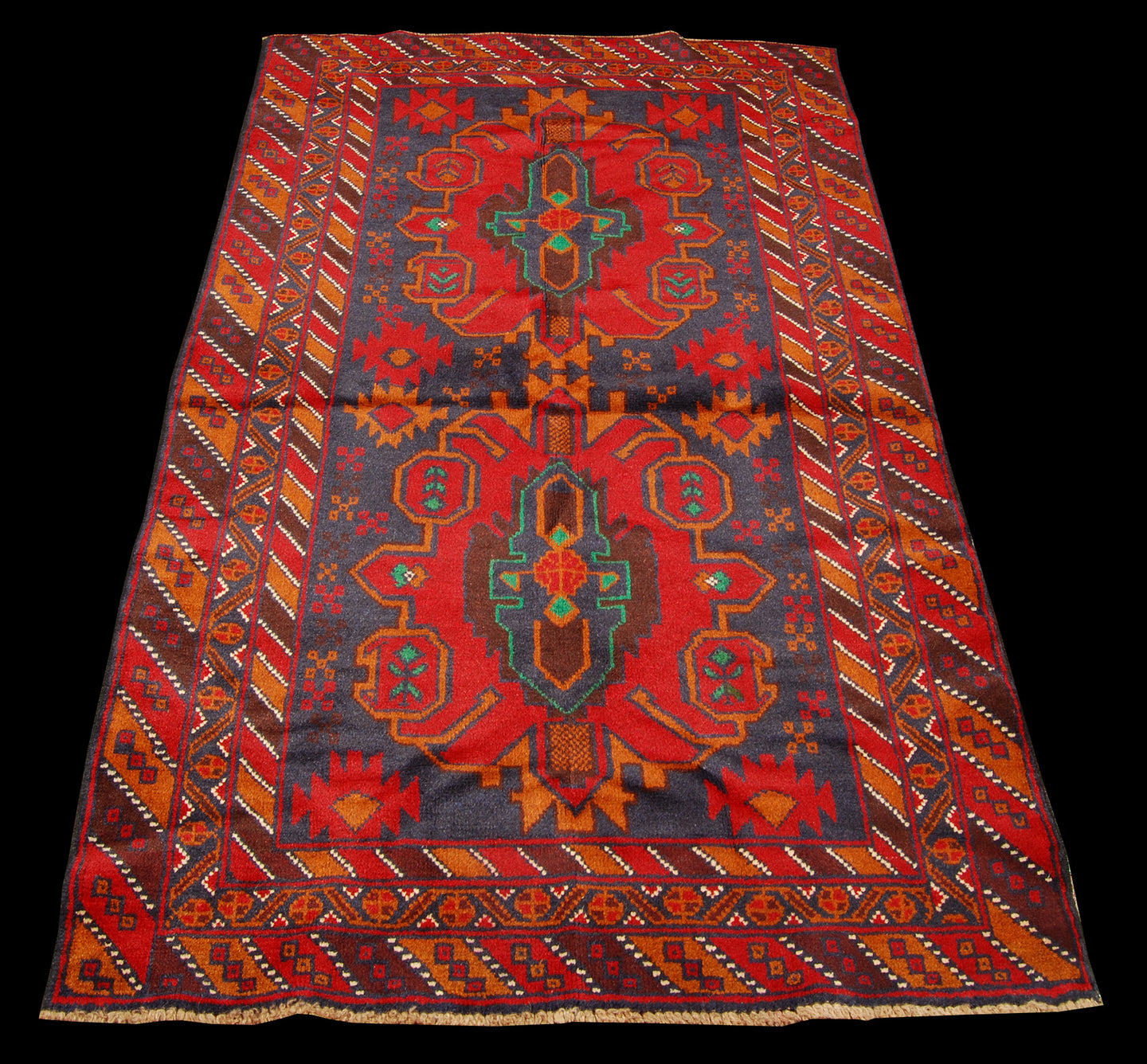 Genuine, Original Pure Wool Rug Rustic Handmad Carpet CM 180x108