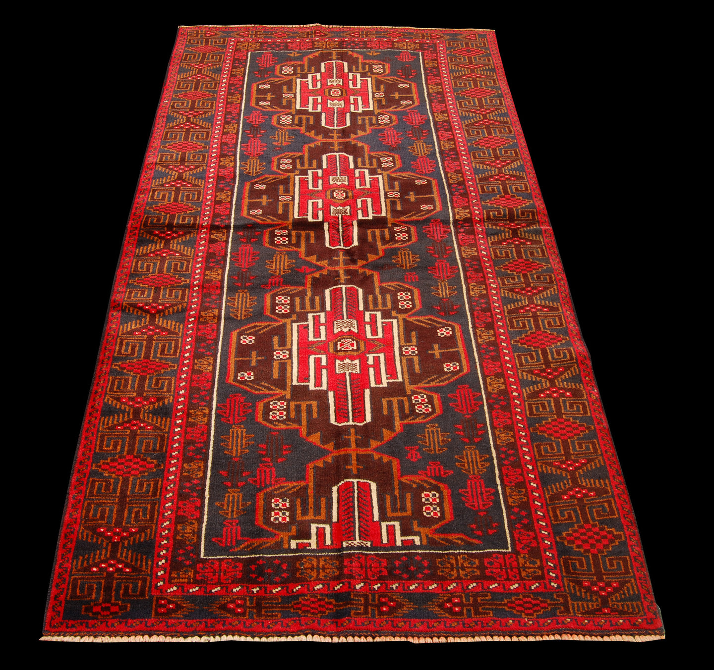 Genuine, Original Pure Wool Rug Rustic Handmad Carpet CM 197x102