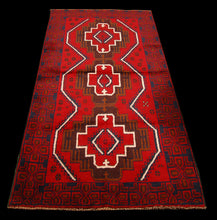 Carica l'immagine nel visualizzatore di Gallery, Genuine, Original Pure Wool Rug Rustic Handmad Carpet CM 207x102
