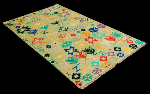 TAIMANY Original Pure Wool Rug / Modern Handmad Carpet 182X115 CM