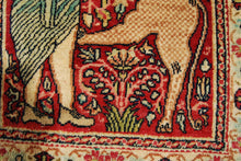 Load image into Gallery viewer, Authentic original hand knotted carpet 80x53 CM Kirman Ravar Lavar
