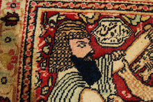 Load image into Gallery viewer, Authentic original hand knotted carpet 80x53 CM Kirman Ravar Lavar
