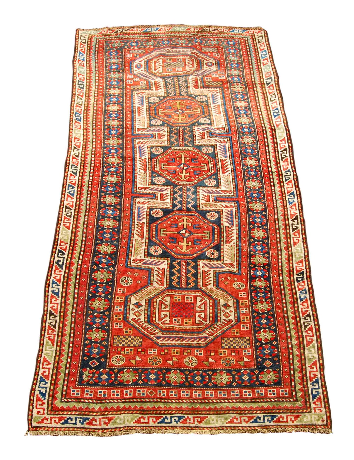 Hand made Antique Kazak / Shirvan Caucasic Carpets Lenkoran CM 255x123