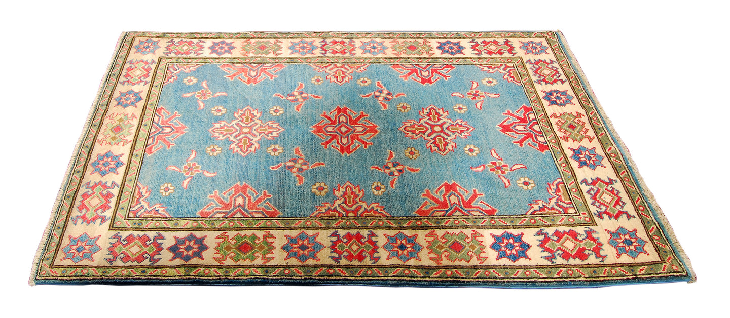 Hand knotted carpet Ghazni / Chubi - Light blue CM 147x101