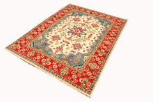 Carica l'immagine nel visualizzatore di Gallery, Hand knotted carpet Ghazni / Chubi Beige / Red 200x155 CM
