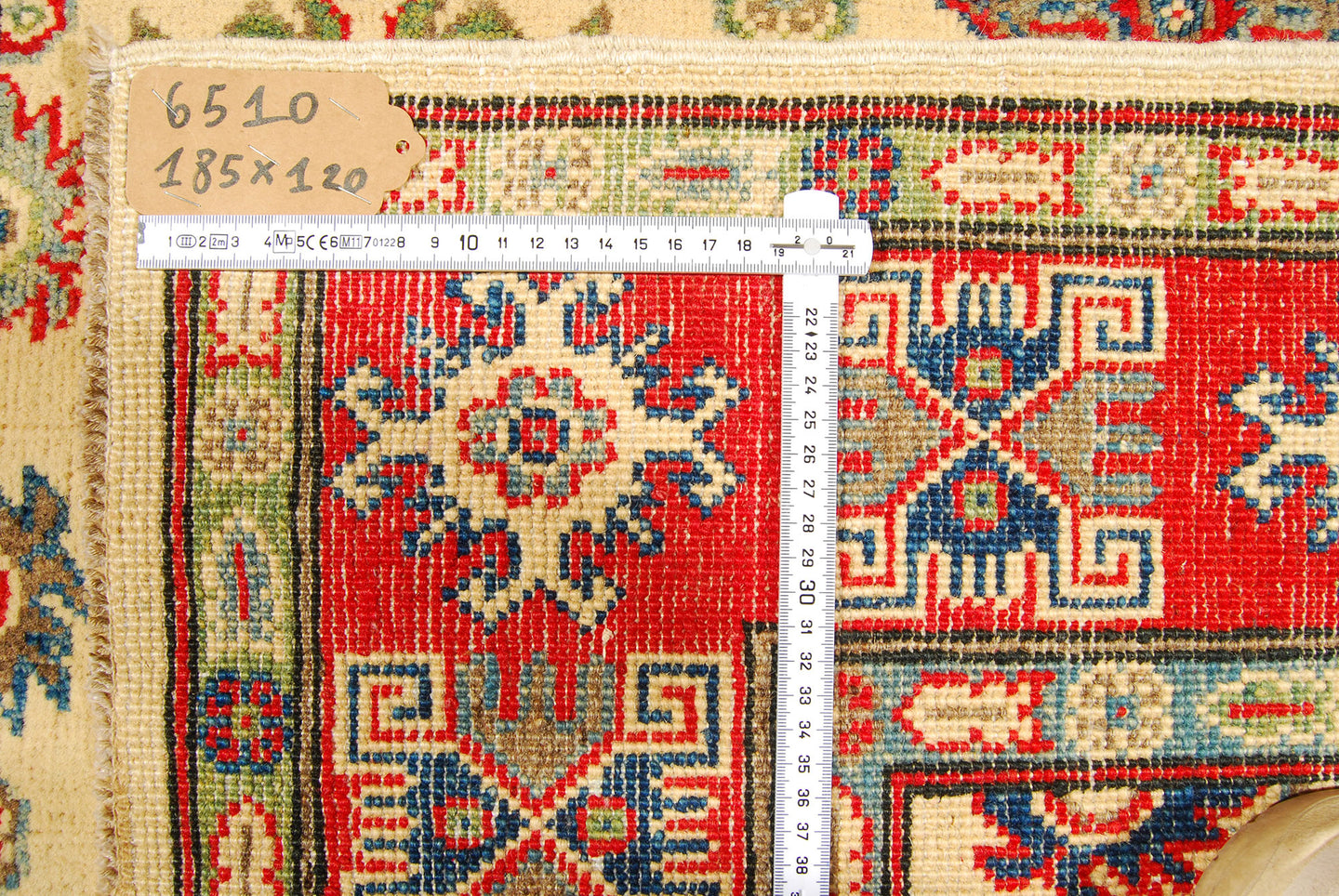 Rectangular Hand knotted carpet Ghazni / Chubi - Beige / Red Colors 185x120 CM