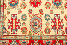 Carica l'immagine nel visualizzatore di Gallery, Rectangular Hand knotted carpet Ghazni / Chubi - Beige / Red Colors 185x120 CM
