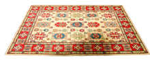 Carica l'immagine nel visualizzatore di Gallery, Rectangular Hand knotted carpet Ghazni / Chubi - Beige / Red Colors 185x120 CM
