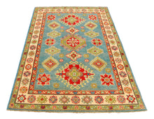 Carica l'immagine nel visualizzatore di Gallery, Rectangular Hand knotted carpet Ghazni / Chubi Green Colors 180x125 CM
