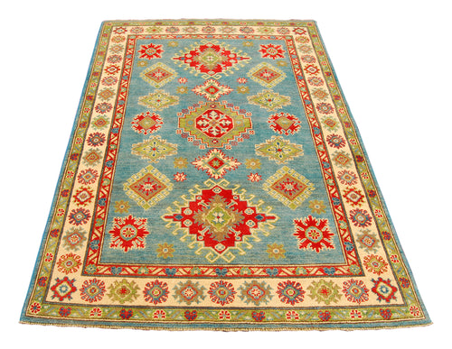 Rectangular Hand knotted carpet Ghazni / Chubi Green Colors 180x125 CM