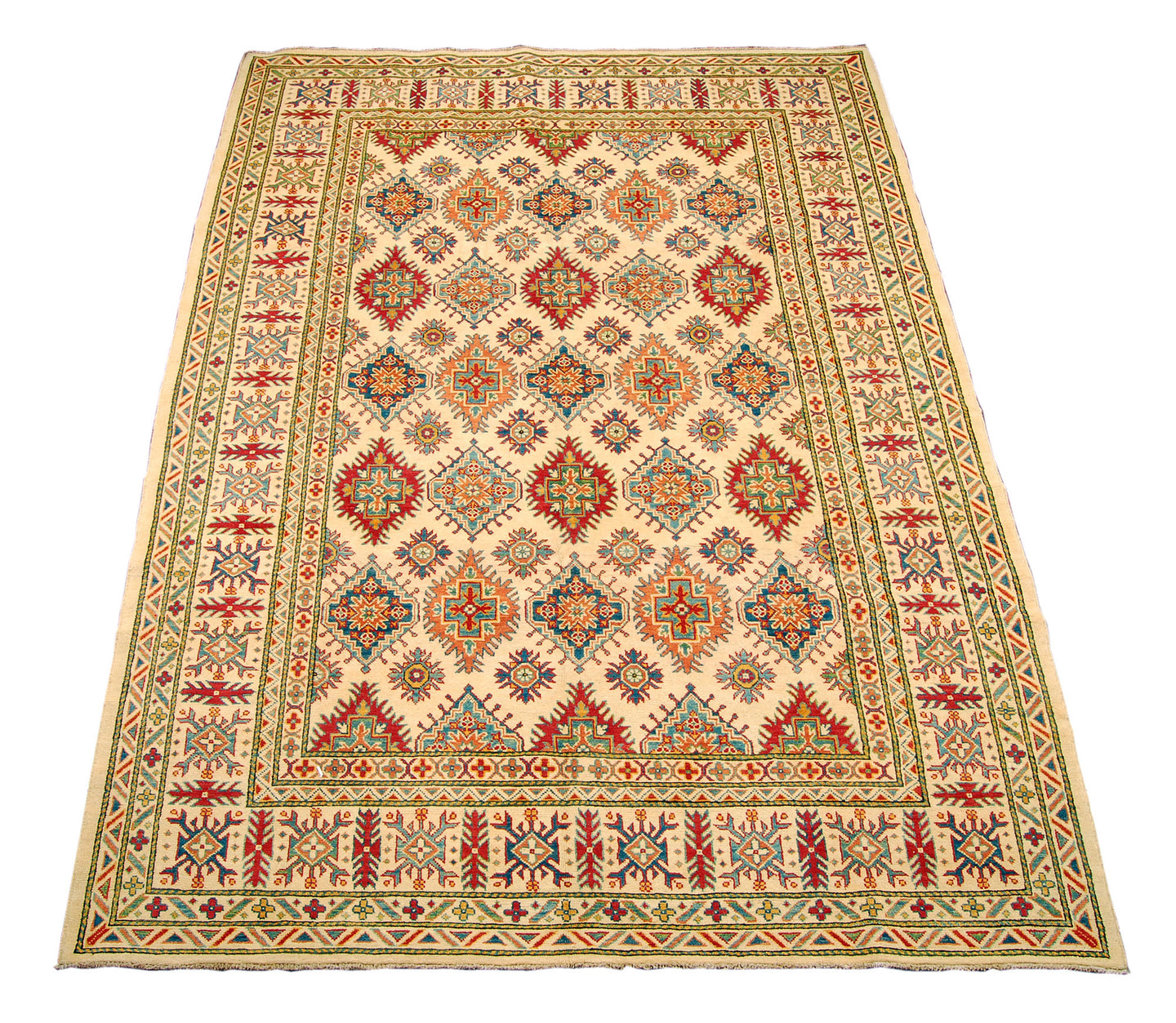 Rectangular Hand knotted carpet Ghazni Chubi Beige Colors 305x215 CM