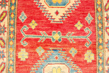 Load image into Gallery viewer, Runner Hand knotted carpet Ghazni Chubi Red Colors 280x80 CM
