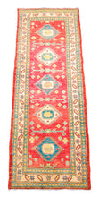 Load image into Gallery viewer, Runner Hand knotted carpet Ghazni Chubi Red Colors 280x80 CM
