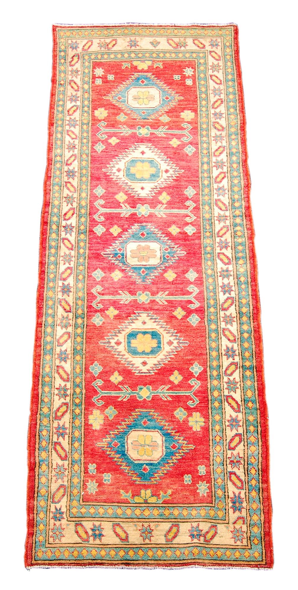 Runner Hand knotted carpet Ghazni Chubi Red Colors 280x80 CM