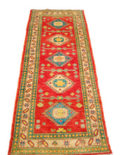 Carica l&#39;immagine nel visualizzatore di Gallery, Runner Hand knotted carpet Ghazni Chubi Red Colors 280x80 CM
