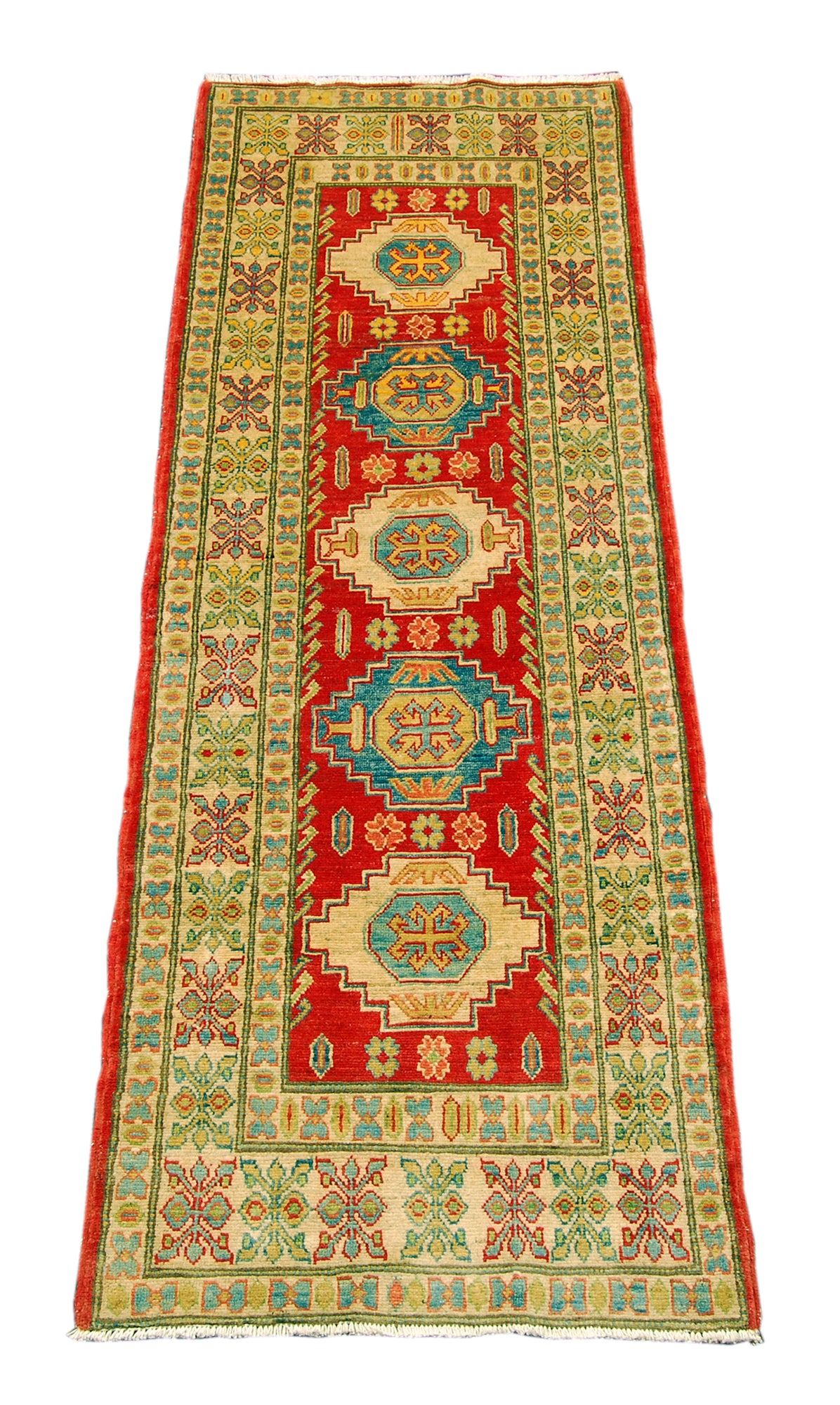 Runner Hand knotted carpet Ghazni Chubi Red Colors 292x80 CM