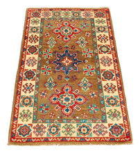 Carica l'immagine nel visualizzatore di Gallery, Rectangular Hand knotted carpet Ghazni Chubi Brown Colors 123x78 CM
