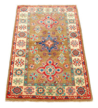 Carica l'immagine nel visualizzatore di Gallery, Rectangular Hand knotted carpet Ghazni Chubi Brown Colors 123x78 CM
