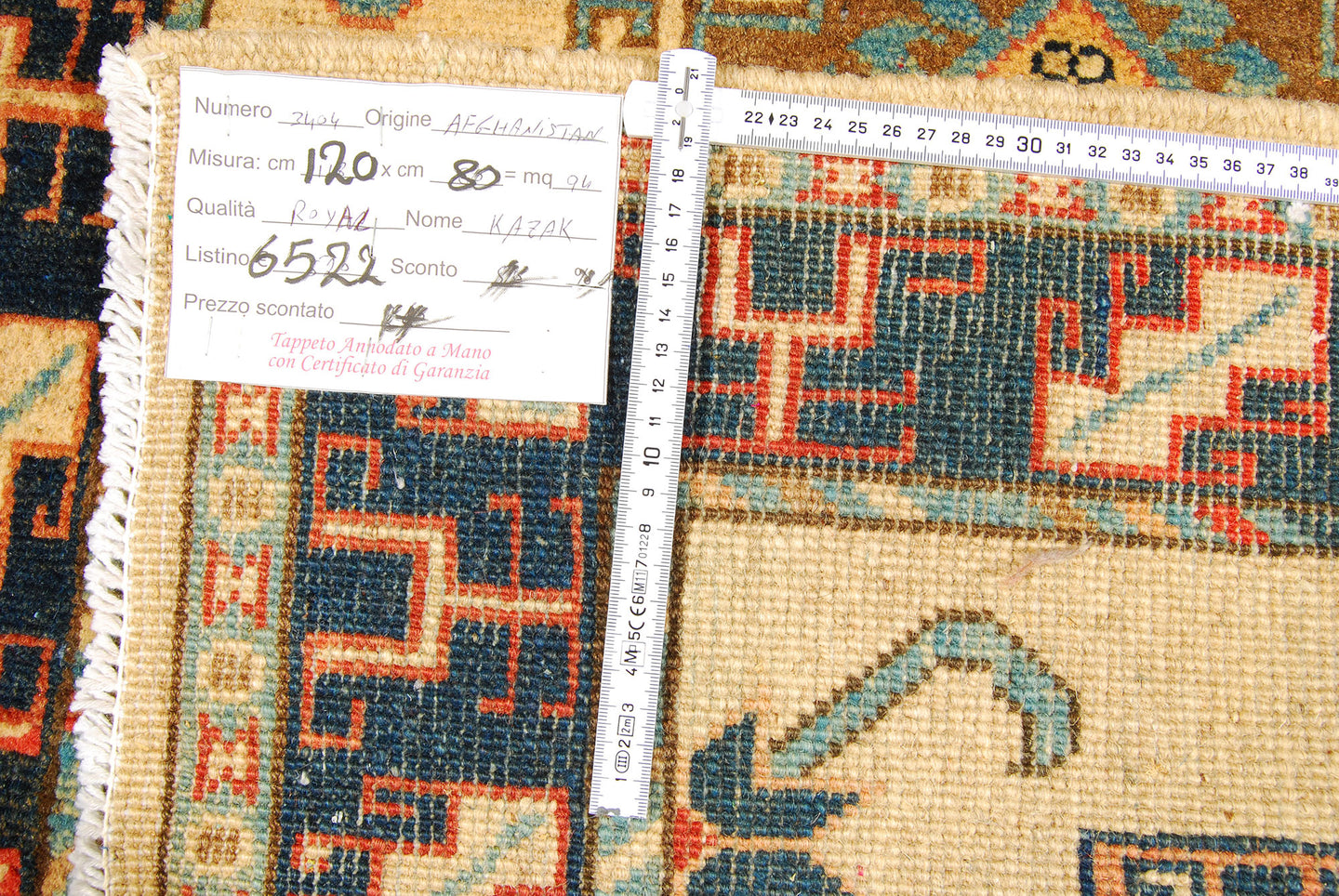 Rectangular Hand knotted carpet Ghazni Chubi Beige Colors 120x80 CM