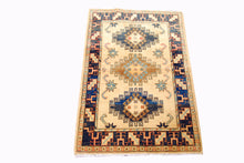 Carica l'immagine nel visualizzatore di Gallery, Rectangular Hand knotted carpet Ghazni Chubi Beige Colors 120x80 CM
