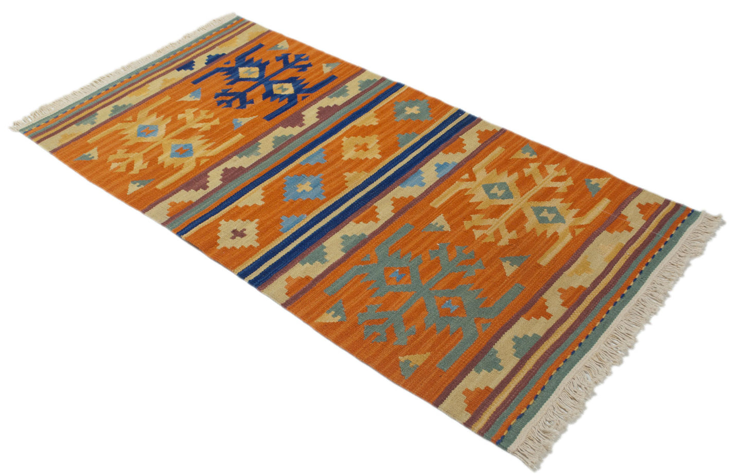 92x61 cm CM TEPPICH NEW KILIM 80% WOOL 20% COTTON #GalleriaFarah1970