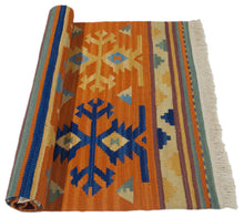 Load image into Gallery viewer, 92x61 cm CM TEPPICH NEW KILIM 80% WOOL 20% COTTON #GalleriaFarah1970
