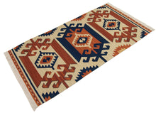 Load image into Gallery viewer, 80x50 CM TEPPICH NEW KILIM 80% WOOL 20% COTTON #GalleriaFarah1970
