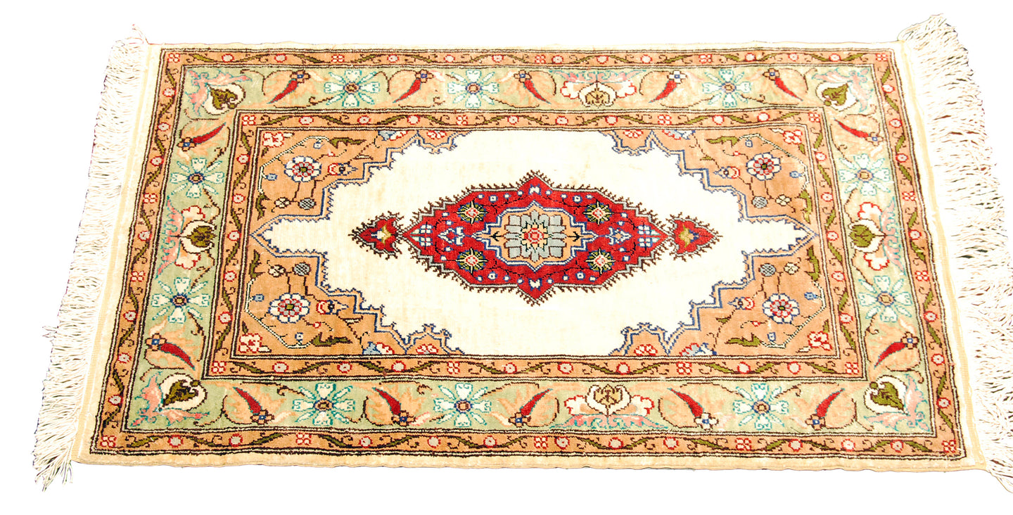 Istanbul Antico Tappeto Hereche / Hereke in seta 100% - 73x46 CM