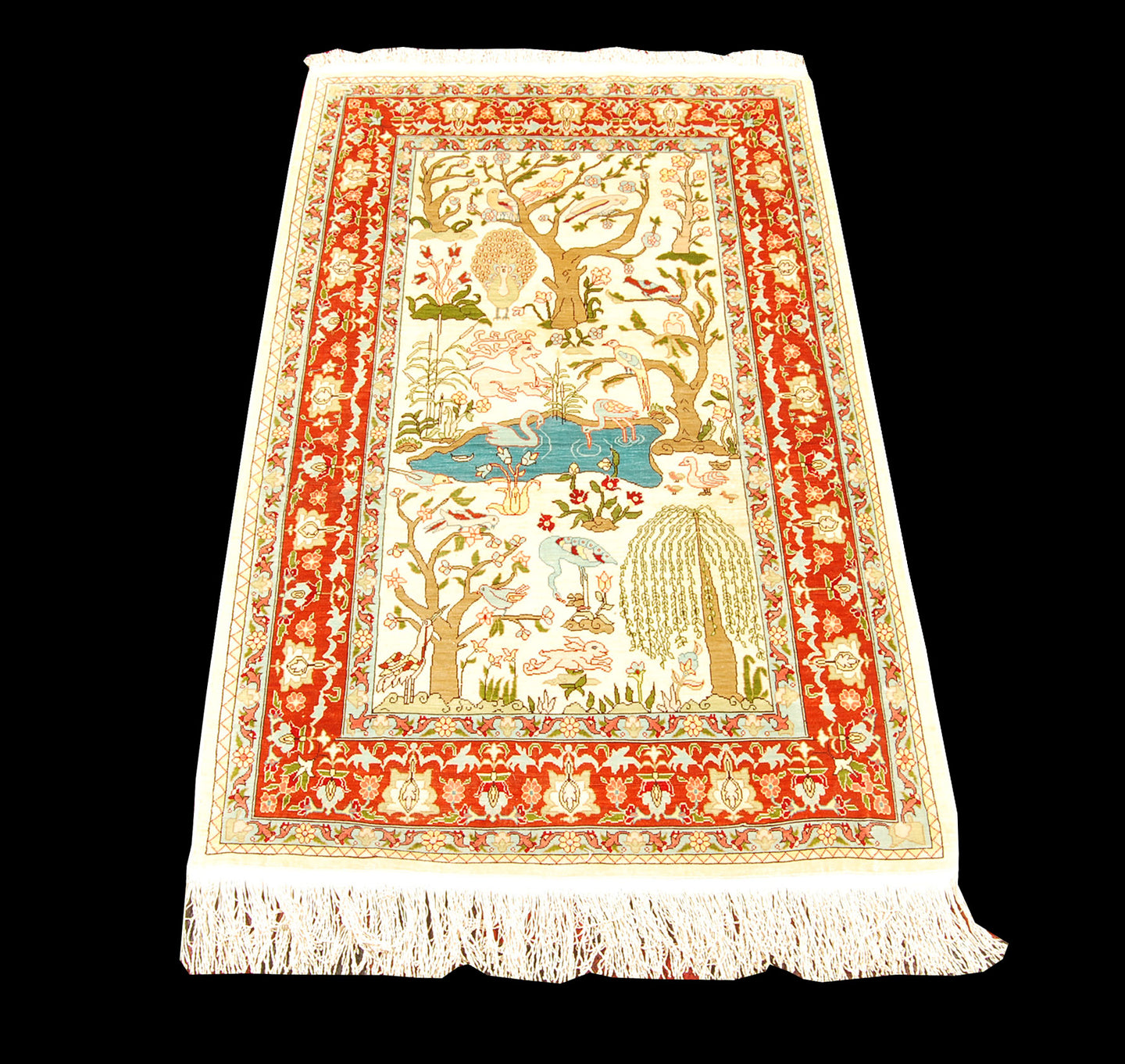 Antico Tappeto Hereche / Hereke in seta 100% Misura 122x74