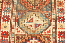 Carica l'immagine nel visualizzatore di Gallery, Antique Hand made Antique Kazak / Shirvan Caucasic Carpets CM 260x110
