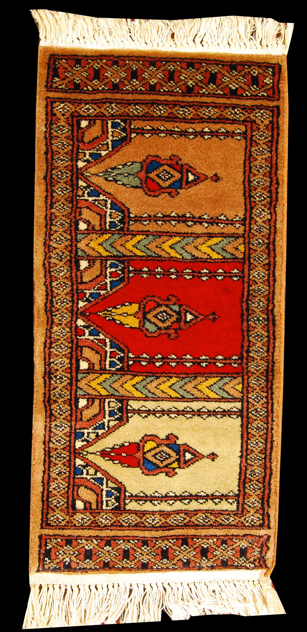 Tappeto Autentico Originale Annodato a Mano Kashmir Pakistan 65x31 CM