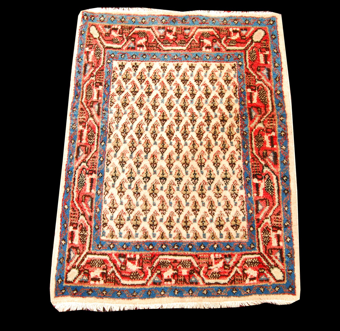 Ancient Antique Original Hand Made Carpets Tapis Teppich CM 75x55