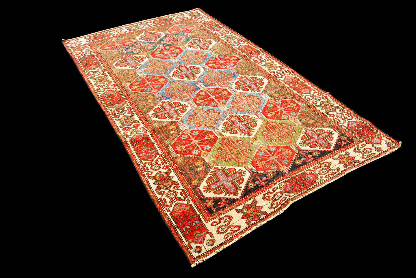 Bakhtyaty Ancient Antique Original Hand Made Carpets Tapis Teppich CM 230x135