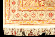 Carica l&#39;immagine nel visualizzatore di Gallery, Antico Tappeto Hereche / Hereke in seta 100% Tunesia Misura 130x81
