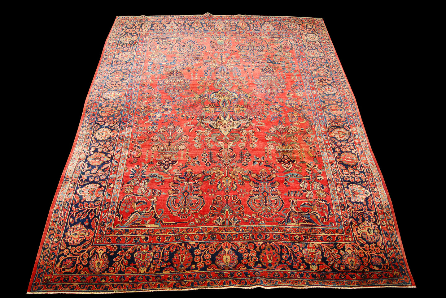 Ancient Antique Original Hand Made Carpets Tapis Teppich CM 340x270