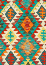 Carica l'immagine nel visualizzatore di Gallery, Kilim Kaudani Lana Hand Made In Afganistan 180x129 CM (Galleriafarah1970)
