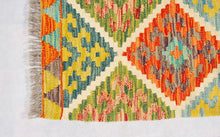 Carica l'immagine nel visualizzatore di Gallery, Kilim Kaudani Lana Hand Made In Afganistan 191x100 CM (Galleriafarah1970)
