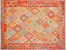 Carica l'immagine nel visualizzatore di Gallery, Kilim Kaudani Lana Hand Made In Afganistan 245x183 CM (Galleriafarah1970)
