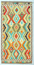 Carica l&#39;immagine nel visualizzatore di Gallery, Kilim Kaudani Lana Hand Made In Afganistan 202x107 CM (Galleriafarah1970)
