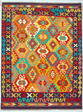 Carica l'immagine nel visualizzatore di Gallery, Kilim Kaudani Lana Hand Made In Afganistan 206x152 CM (Galleriafarah1970)
